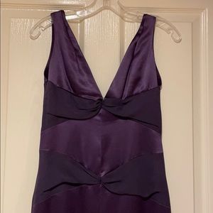 Deep purple Vera Wang silk gown with small train